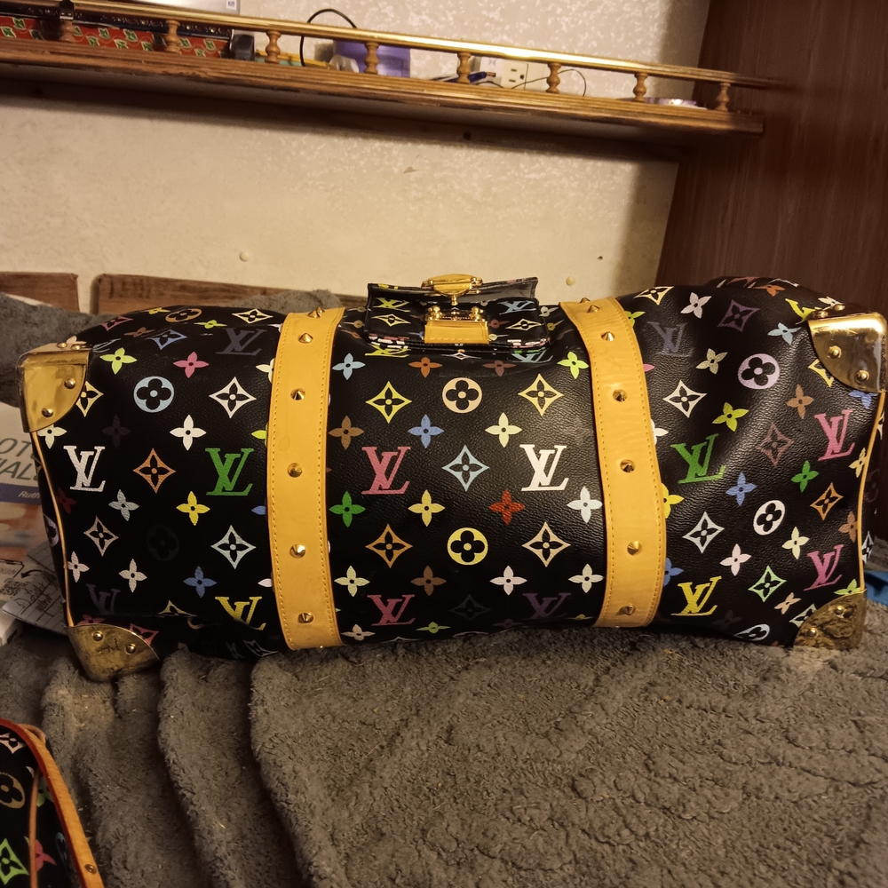 Louis Vuitton Multicolor Monogram Duffel Bag with Gold Accents